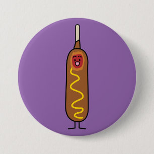 frittierte Wursthunde Maishundcorndog Senfes Button