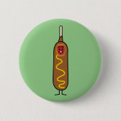 frittierte Wursthunde Maishundcorndog Senfes Button (Vorderseite)