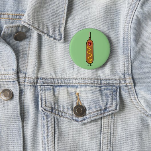 frittierte Wursthunde Maishundcorndog Senfes Button (Beispiel)