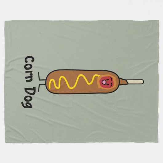 frittierte Wursthunde Maishundcorndog Senfes Fleecedecke (Vorderseite (Horizontal))