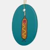 frittierte Wursthunde Maishundcorndog Senfes Keramik Ornament (Links)