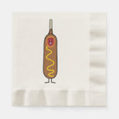 frittierte Wursthunde Maishundcorndog Senfes Serviette (Vorderseite)