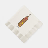 frittierte Wursthunde Maishundcorndog Senfes Serviette (Ecke)