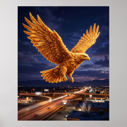 Frittierter Hühnchen Adler Poster (Vorne)