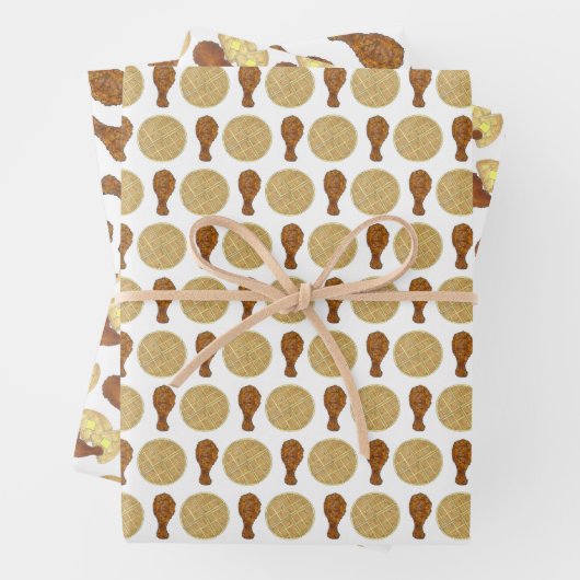 Frittierter Hühnerleg und Waffeln Soul Südliche Kü Geschenkpapier Set (Beispiel)