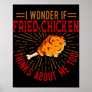 Frittiertes Hähnchen Essen Liebhaber Restaurant Ko Poster