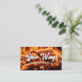Frittiertes-Hähnchen-Feuer-Hintergrund Visitenkarte (Stehend Vorderseite)
