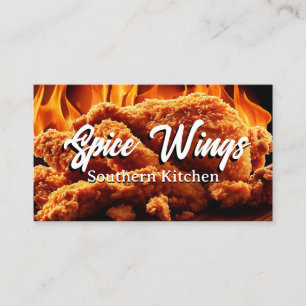 Frittiertes-Hähnchen-Feuer-Hintergrund Visitenkarte