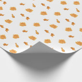 Frittiertes Hühnchen und Waffelmuster Geschenkpapier (Ecke)