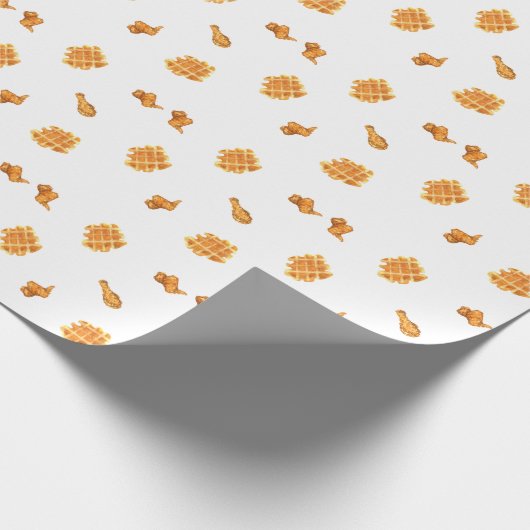 Frittiertes Hühnchen und Waffelmuster Geschenkpapier (Ecke)
