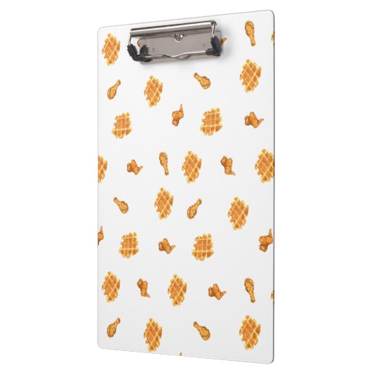 Frittiertes Hühnchen und Waffelmuster  Klemmbrett (Links)