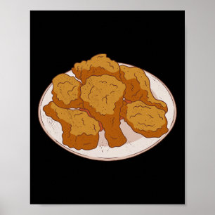 Frittiertes Hühnerpanier Saftiger Knuspriger Mahlz Poster