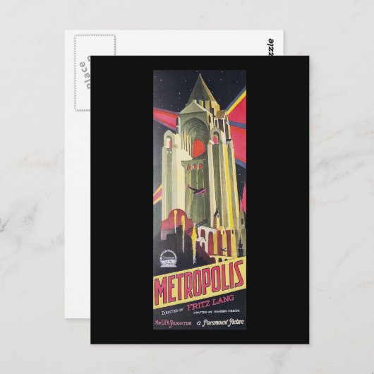 Fritz Lang Metropolis Postkarte (Vorne/Hinten)