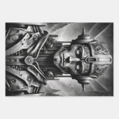 Fritz Lang Metropolis Tribut. Drei Metallköpfe Geschenkpapier Set (Vorderseite 2)