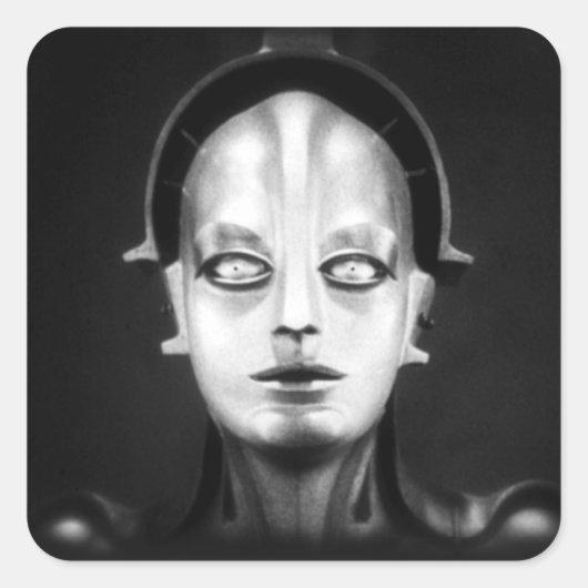 Fritz Langs Maschinenmensch Quadratischer Aufkleber (Vorderseite)