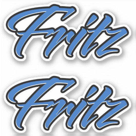 Fritz Name blue Aufkleber Sticker Stickerset (Vorderseite)