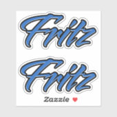 Fritz Name blue Aufkleber Sticker Stickerset (Blatt)