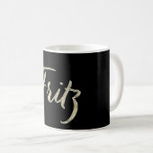 Fritz Name whitegold Tasse Teetasse Kaffeetasse (VorderseiteRechts)
