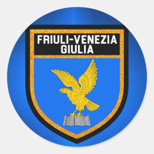 Friuli-Venezia Giulia-Flagge Runder Aufkleber