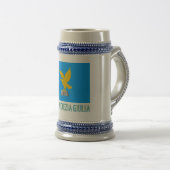 Friuli-Venezia Giuliaflagge mit Namen Bierglas (VorderseiteRechts)