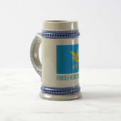 Friuli-Venezia Giuliaflagge mit Namen Bierglas (Vorderseite Links)