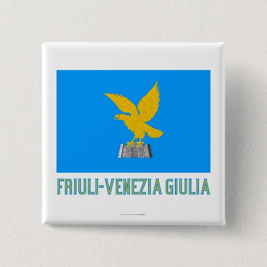 Friuli-Venezia Giuliaflagge mit Namen Button (Vorderseite)
