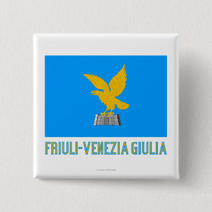 Friuli-Venezia Giuliaflagge mit Namen Button