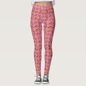 Frivole Cyclamen Pink Finger Paint Pattern Leggings (Vorderseite)