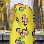 Frivolly Dandelion Yellow Finger Paint Pattern Leggings