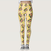 Frivolly Yellow Beige Finger Paint Pattern Leggings (Vorderseite)