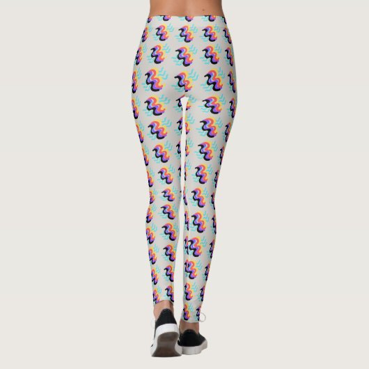 Frivolous Timberwolf White Finger Paint Pattern Leggings (Rückseite)