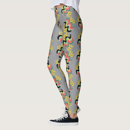 Frivoly Gray Finger Paint Pattern Leggings (Links)
