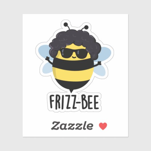 Frizz-Bee Funny Afro Bee Pun Aufkleber (Blatt)