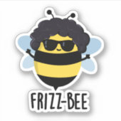 Frizz-Bee Funny Afro Bee Pun Aufkleber (Vorderseite)