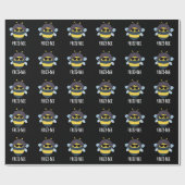 Frizz-Bee Funny Afro Bee Pun Dark BG Geschenkpapier (Flach)