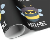 Frizz-Bee Funny Afro Bee Pun Dark BG Geschenkpapier (Rolleneckpunkt)