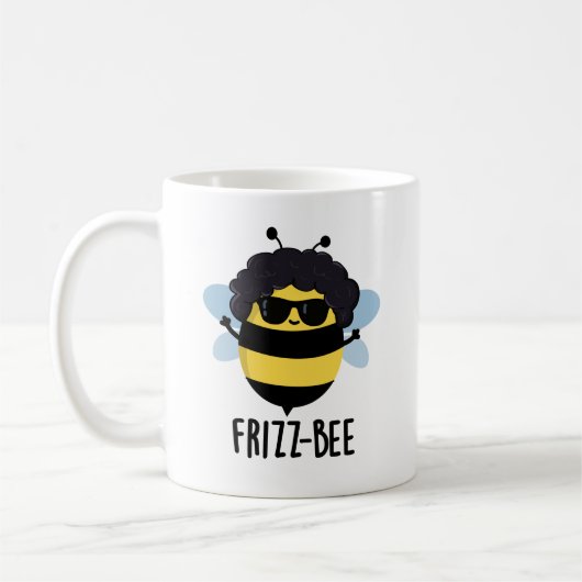 Frizz-Bee Funny Afro Bee Pun Kaffeetasse (Links)