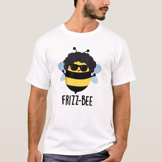 Frizz-Bee Funny Afro Bee Pun T-Shirt (Vorderseite)