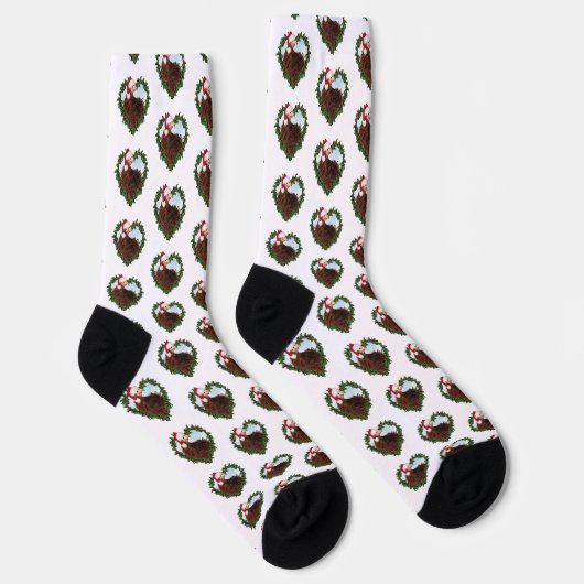 Frizzle Chick Chicken Wreath Christmas Socken (Rechts)