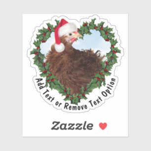 Frizzle Chick Chicken Wreath Weihnachten Aufkleber