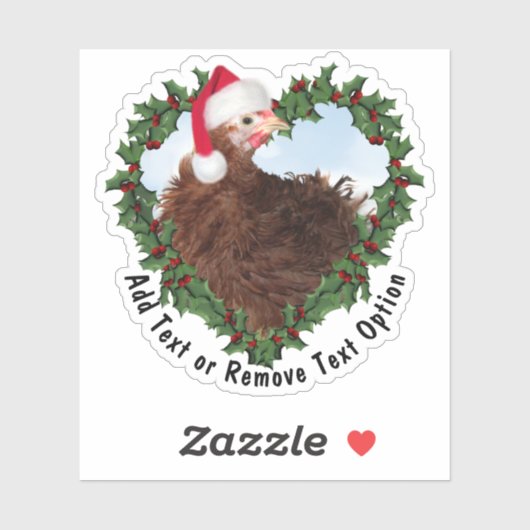 Frizzle Chick Chicken Wreath Weihnachten Aufkleber (Blatt)