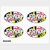 FRNX Maryland Flag Decal Ovaler Aufkleber (Blatt)