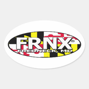 FRNX Maryland Flaggen-Abziehbild Ovaler Aufkleber