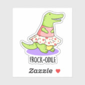 Frockodile Funny Crocodile Pun Aufkleber (Blatt)