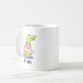 Frockodile Funny Crocodile Pun Kaffeetasse (Vorderseite Links)