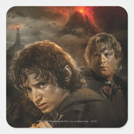FRODO™ and Samwise Quadratischer Aufkleber (Vorderseite)