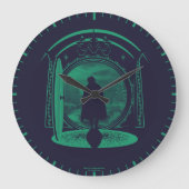 FRODO™ Leaving THE SHIRE™ Silhouette Große Wanduhr (Vorderseite)