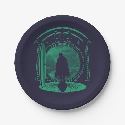 FRODO™ Leaving THE SHIRE™ Silhouette Pappteller (Vorderseite)