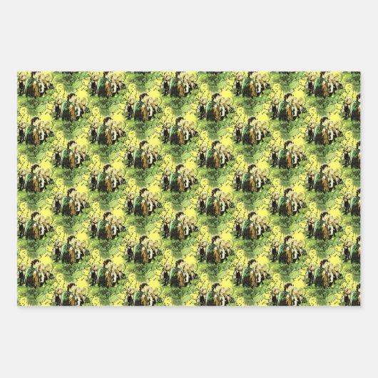 FRODO™ mit Hobbits Vector Collage Geschenkpapier Set (Vorderseite 2)