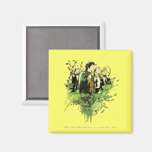 FRODO™ mit Hobbits Vector Collage Magnet (Vorderseite/Rückseite)